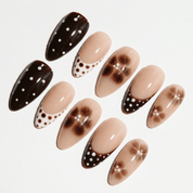 Polka Bloom salon-quality handmade press-on nails by Handora