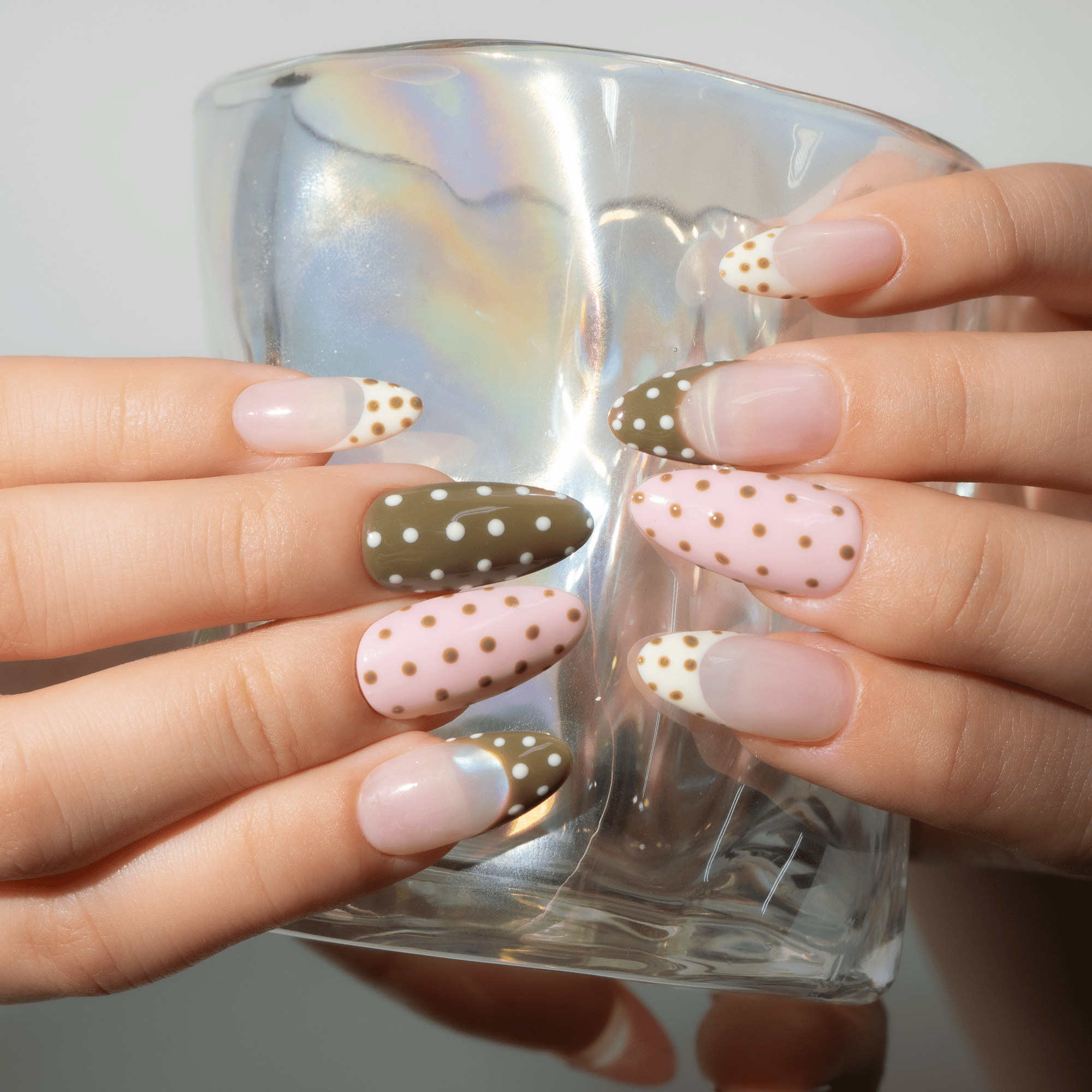 Polka Pop salon-quality handmade press-on nails by Handora