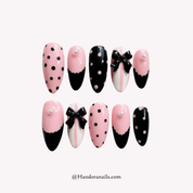 Polka Ribbon polka dot press-on nails by Handora