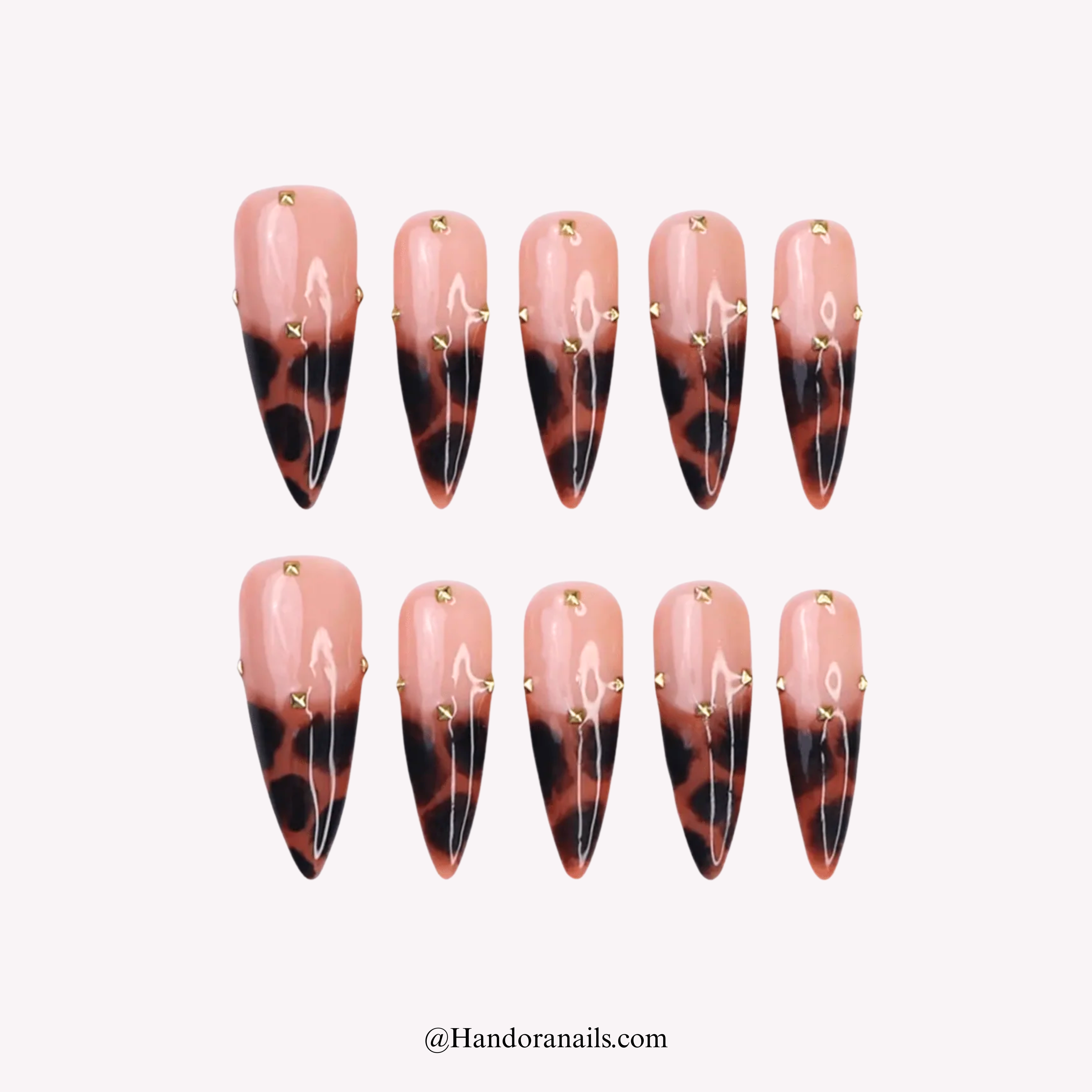 Gilded Leopard press-on nails by Handora