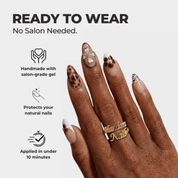 Wild Bloom press-on nails – hand-painted reusable gel set by Handora