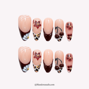 Autumn Cherry red autumn press-on nails by Handora