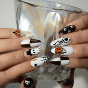 Pumpkin Party full press-on nail set – sizes XS–L by Handora