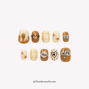 Puppy Leo kawaii press-on nails by Handora
