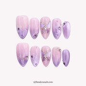 Purple Butterfly purple press-on nails by Handora