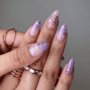 Purple Butterfly nail design – handmade press-on nails by Handora