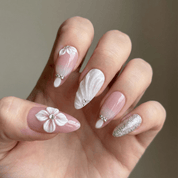 Radiant Rose press-on nails – hand-painted reusable gel set by Handora
