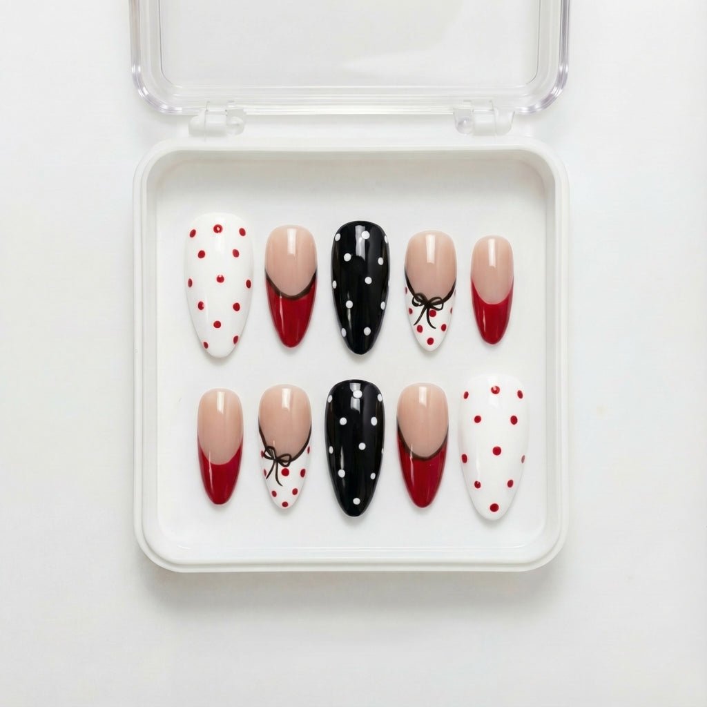 Retro Romance full press-on nail set – sizes XS–L by Handora