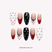Retro Romance polka dot press-on nails by Handora