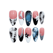 Retro Space Pop polka dot press-on nails by Handora