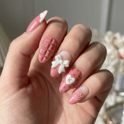 Rose Ganache press-on nails – hand-painted reusable gel set by Handora