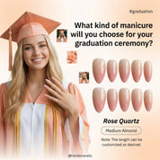 Rose Quartz press-on nails – hand-painted reusable gel set by Handora