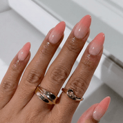 Rose Quartz press-on nails – design close-up by Handora