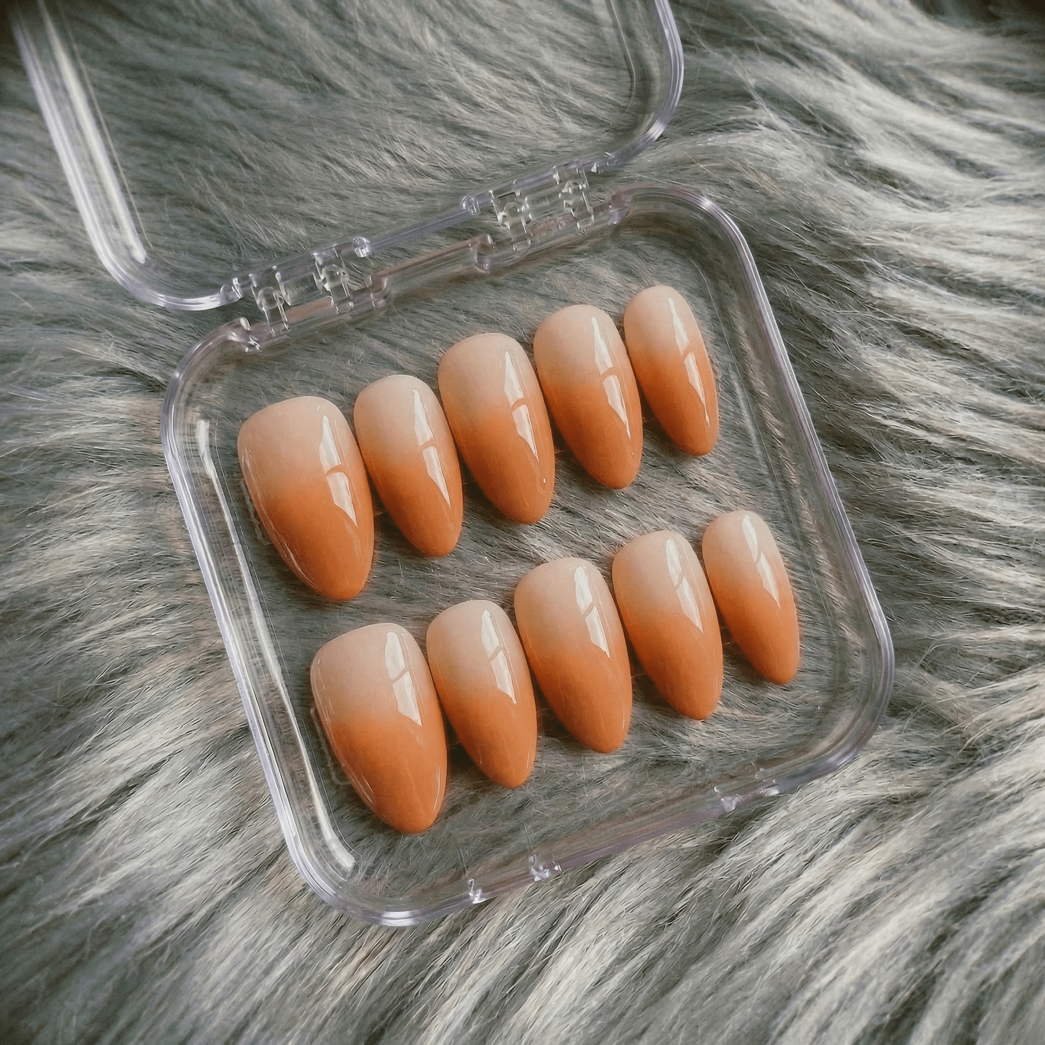 Rose Quartz press-on nails – design close-up by Handora