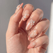 Rose Serenity press-on nails – hand-painted reusable gel set by Handora