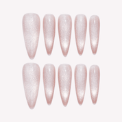Roséglow cat eye press-on nails by Handora