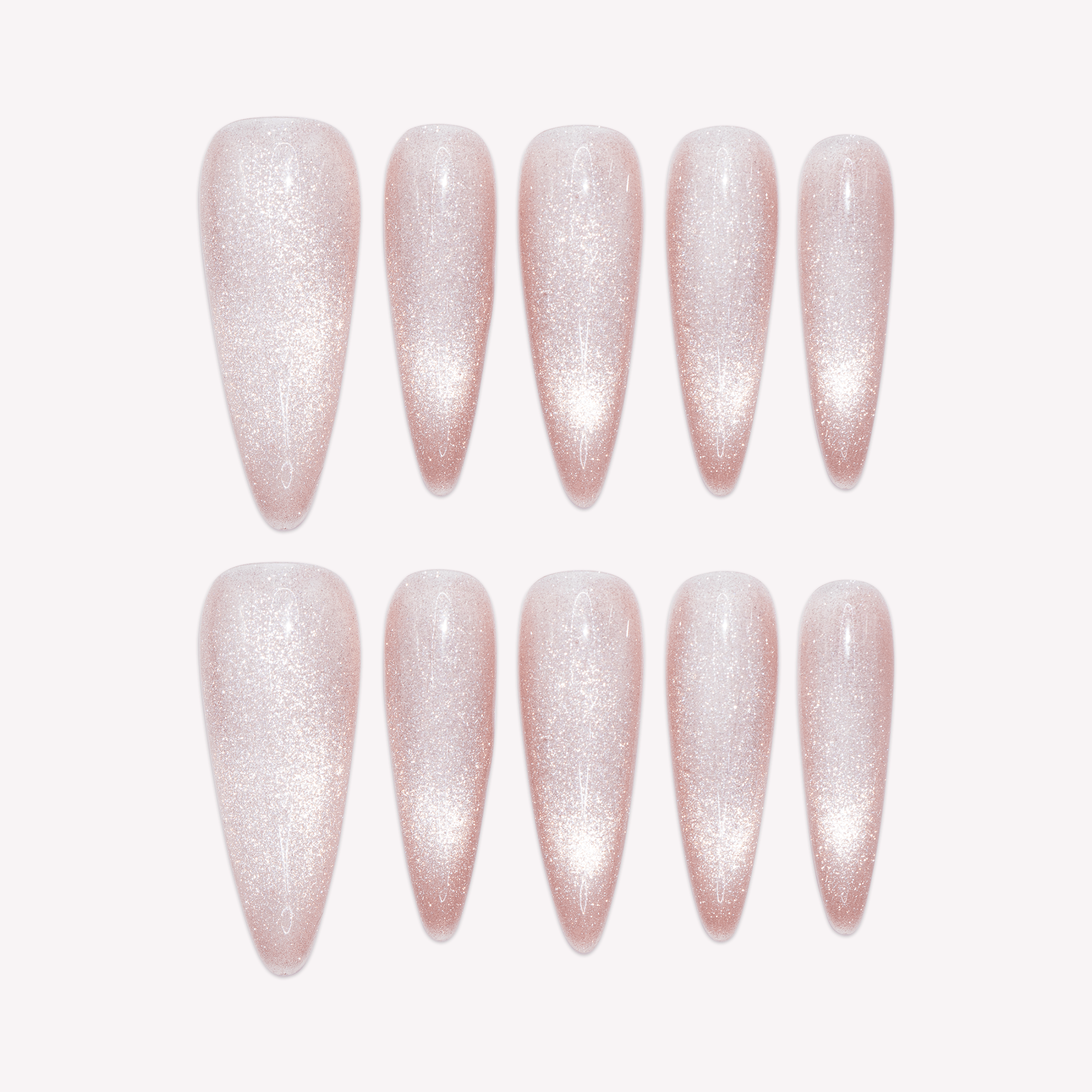 Roséglow cat eye press-on nails by Handora