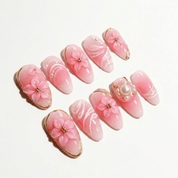 Royal Bloom full press-on nail set – sizes XS–L by Handora
