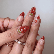 Ruby Berry press-on nails – design close-up by Handora