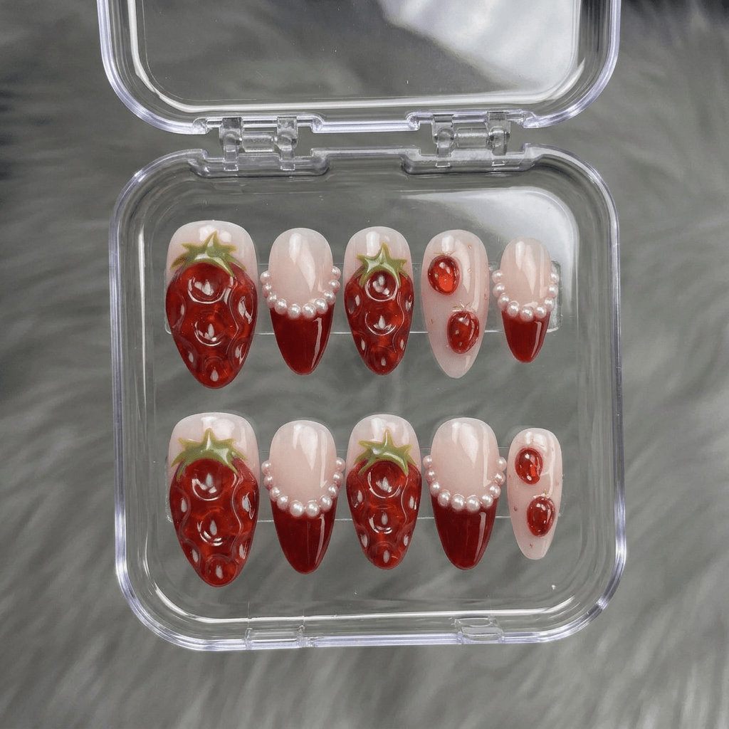Ruby Berry salon-quality handmade press-on nails by Handora