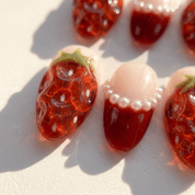Ruby Berry red press-on nails by Handora