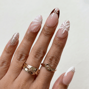 Ruby Floral press-on nails – design close-up by Handora