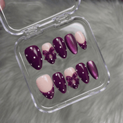 Ruby Polka nail design – handmade press-on nails by Handora