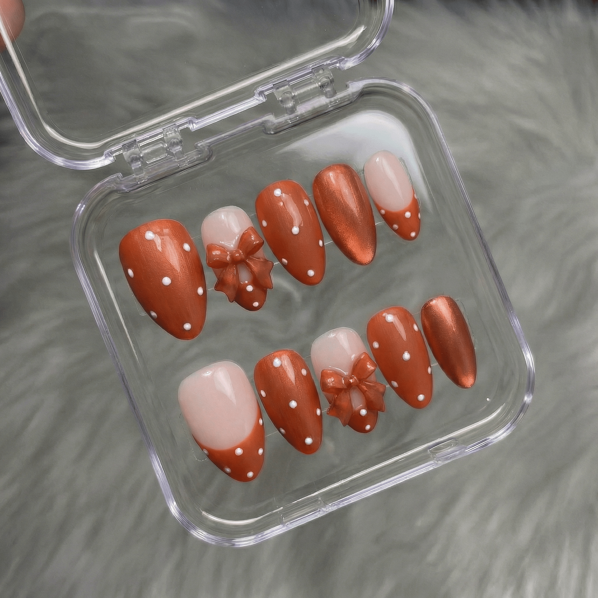Ruby Polka full press-on nail set – sizes XS–L by Handora