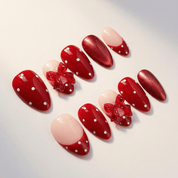 Ruby Polka red press-on nails by Handora