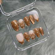 Ruby Polka press-on nails – design close-up by Handora