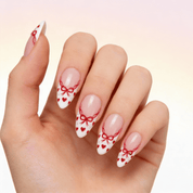 Ruby Romance press-on nails – hand-painted reusable gel set by Handora