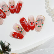 Rudolph’s Kiss salon-quality handmade press-on nails by Handora