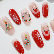 Rudolph’s Kiss full press-on nail set – sizes XS–L by Handora