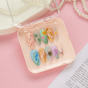 Rustic Spring press-on nails by Handora