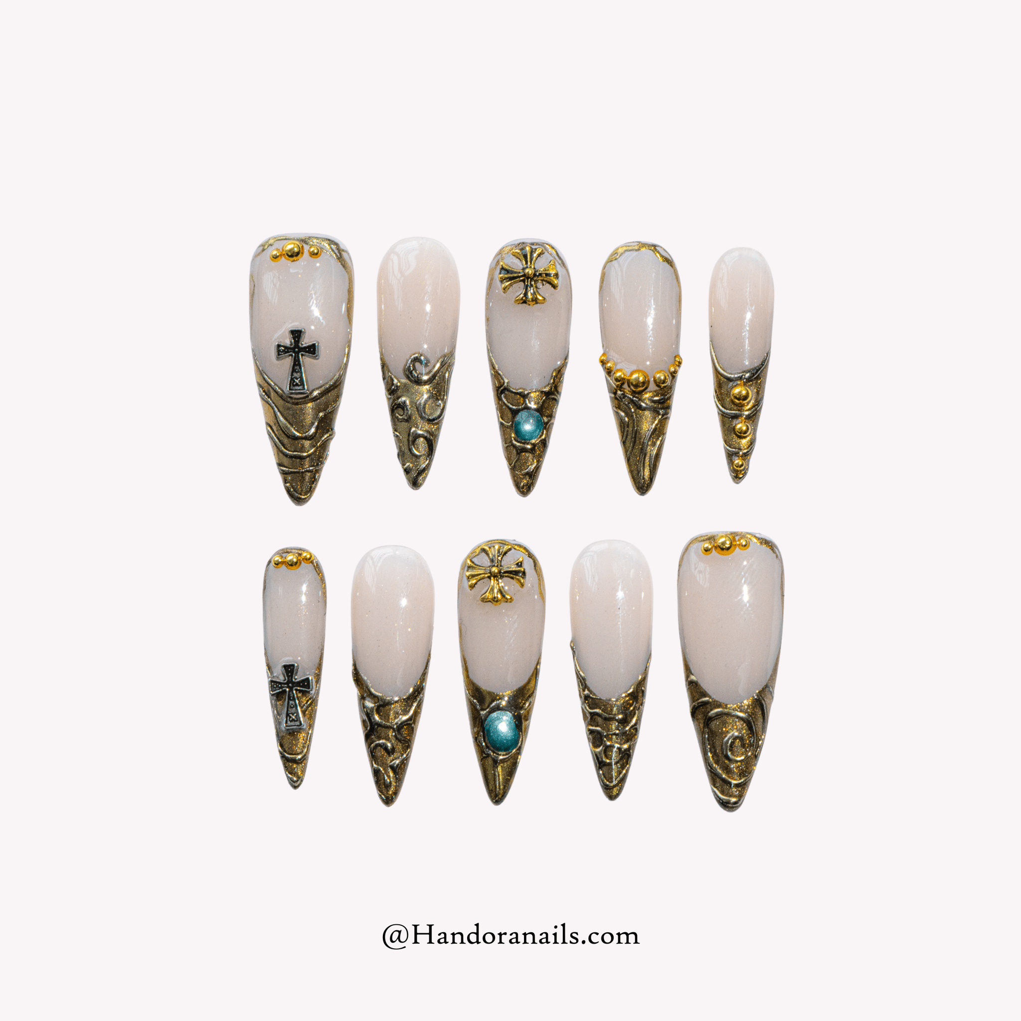 Sacred Relic 3d press-on nails by Handora