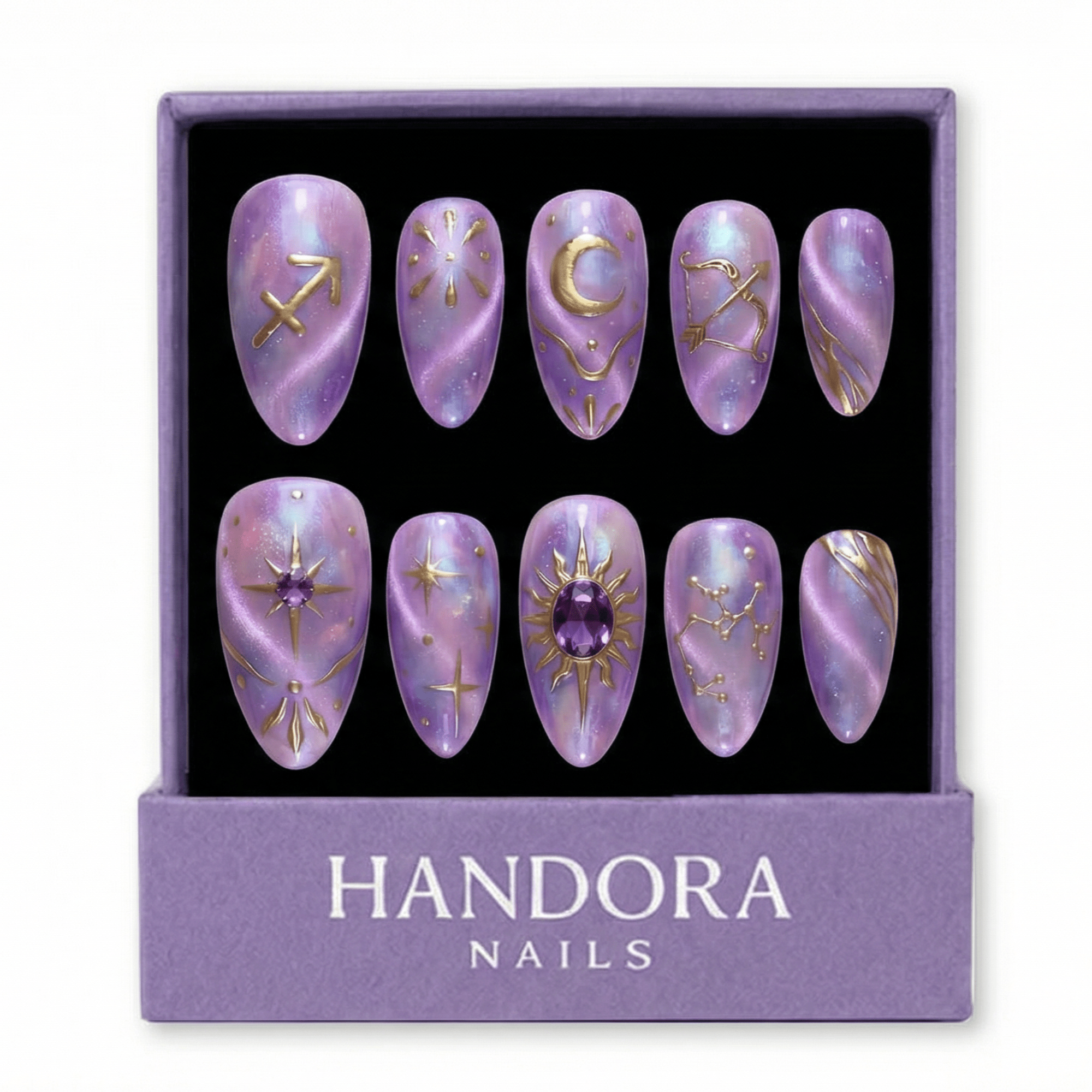 Sagi Wander cat eye press-on nails by Handora