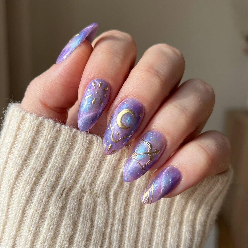 Sagi Wander cat eye nail design – handmade press-on nails by Handora