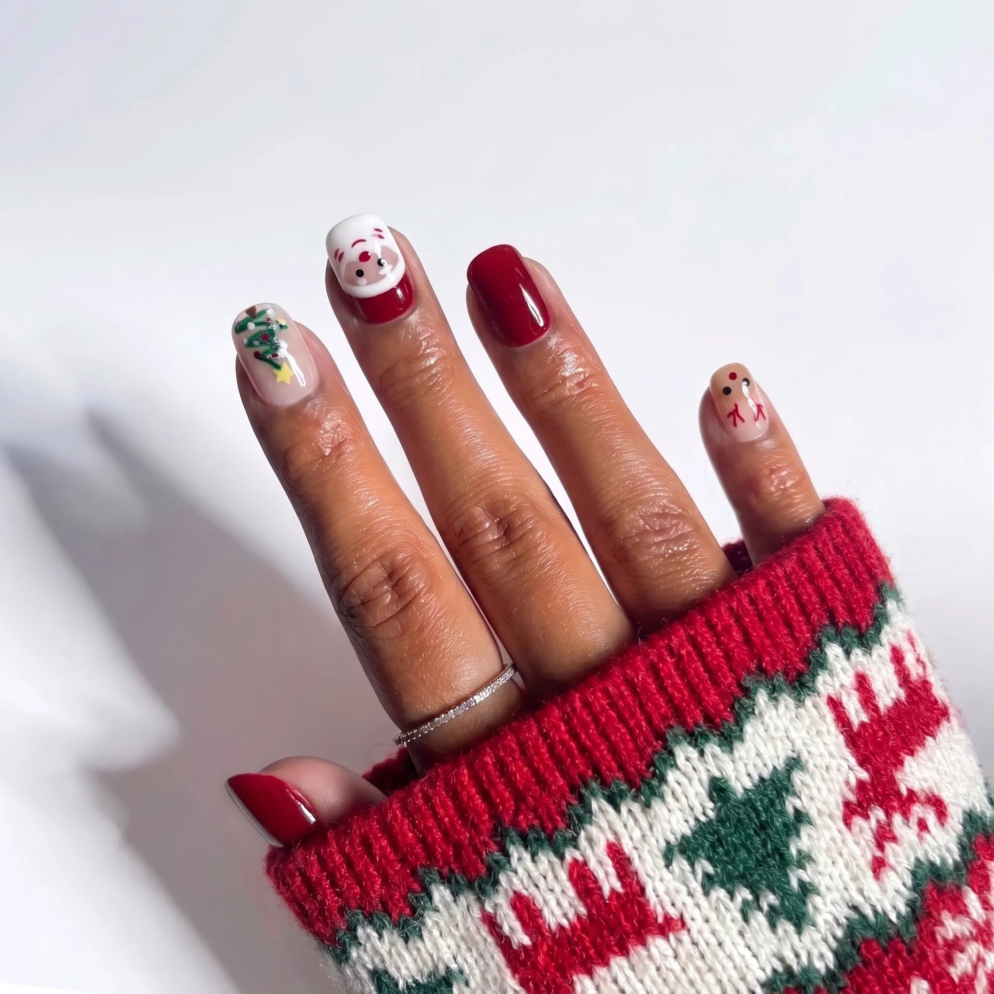 Santa Party Christmas press-on nails - design view 6 by Handora Nails