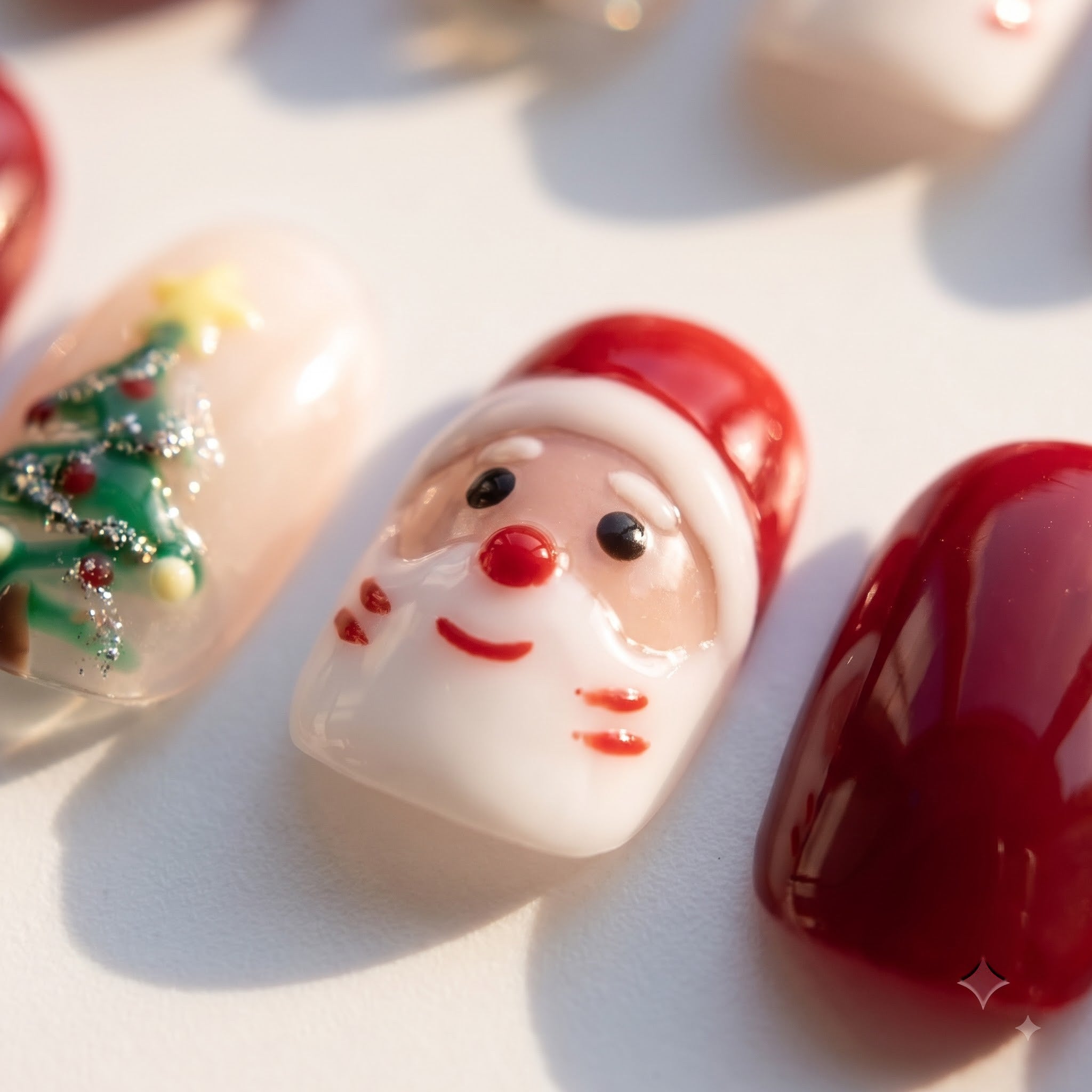 Santa Party Christmas press-on nails - design view 7 by Handora Nails