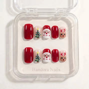 Santa Party Christmas press-on nails - design view 8 by Handora Nails