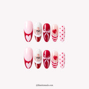 Santa Pop Christmas press-on nails – full set on white background by Handora Nails