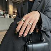 Savanna Chic press-on nails – hand-painted reusable gel set by Handora
