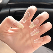Scallop Seashell press-on nails – design close-up by Handora