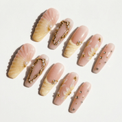 Scallop Seashell full press-on nail set – sizes XS–L by Handora