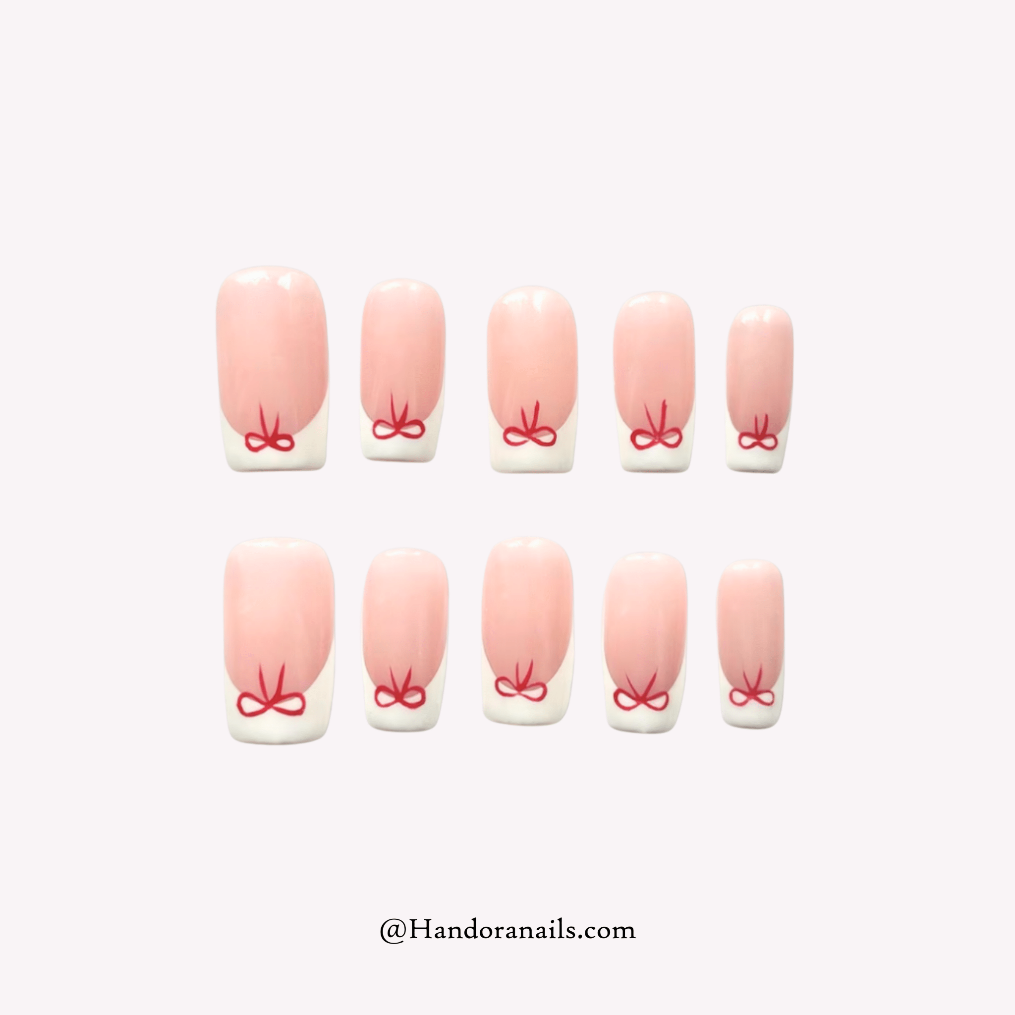 Scarlet Ribbon red press-on nails by Handora