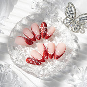 Scarlet Snow red press-on nails by Handora