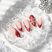Scarlet Snow red press-on nails by Handora