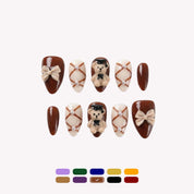 Scholar Bear cute press-on nails by Handora