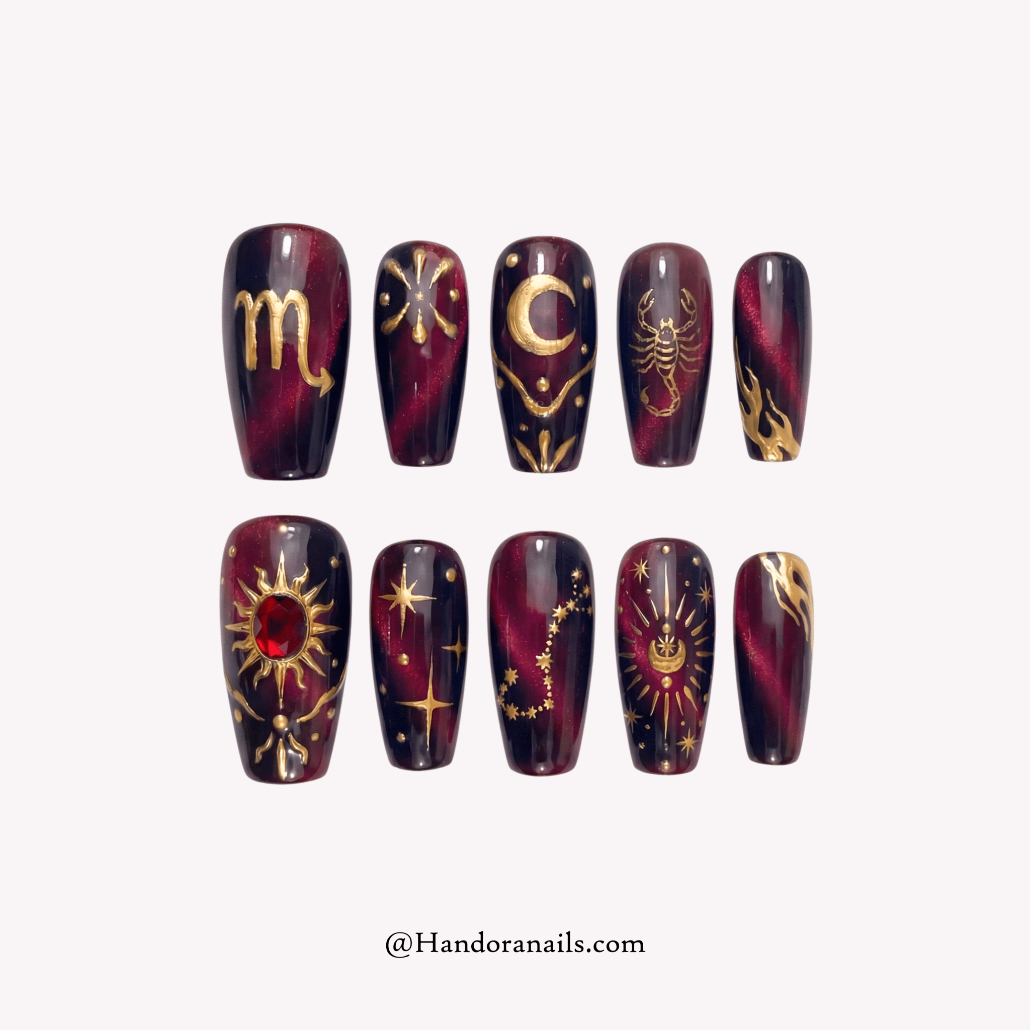 Scorpio Mystique full press-on nail set – sizes XS–L by Handora