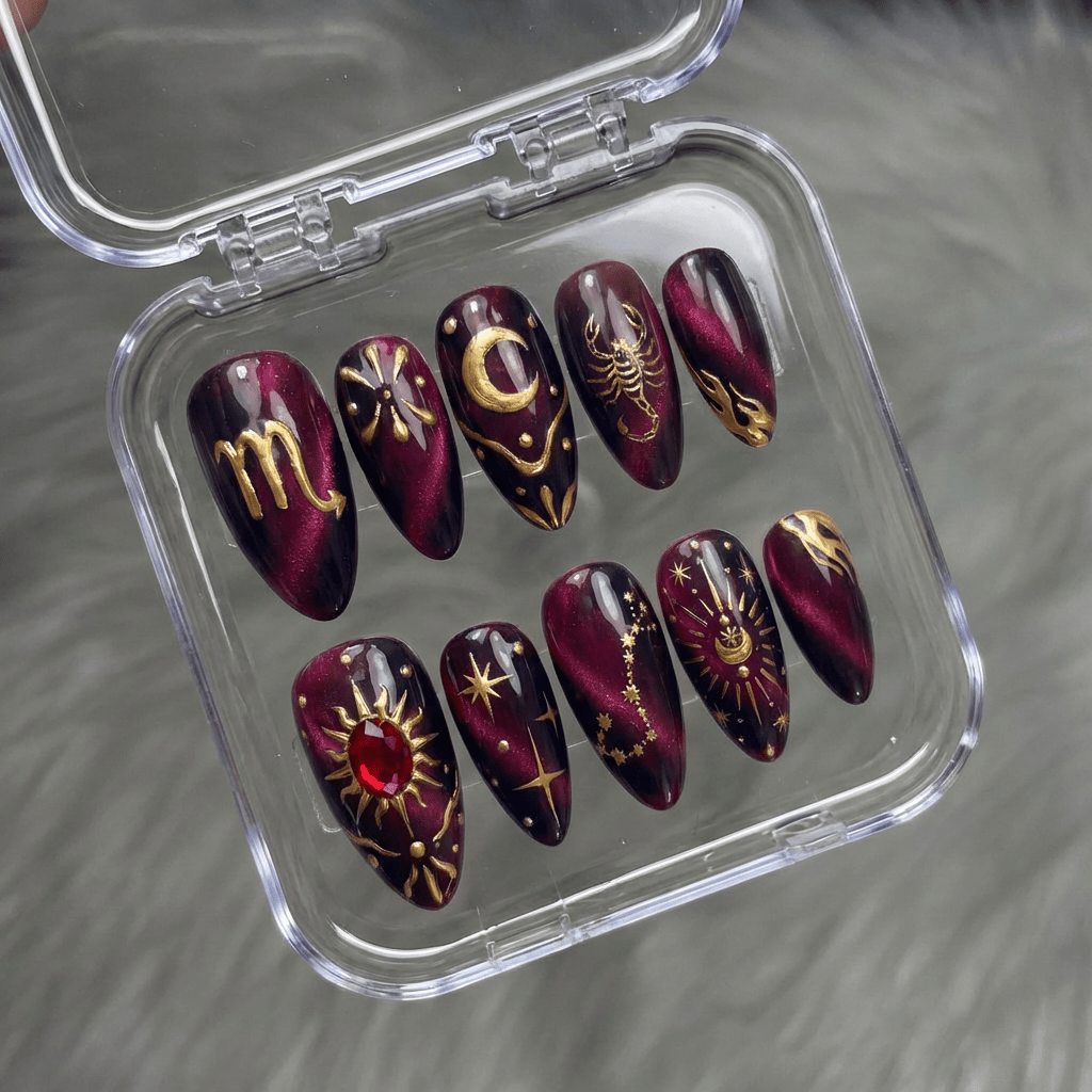 Scorpio Mystique press-on nails by Handora